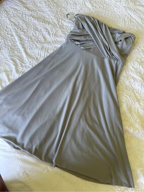 Ann Taylor Strapless Light Gray Evening Dress